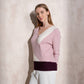 Maglione cache-cœur color block da donna