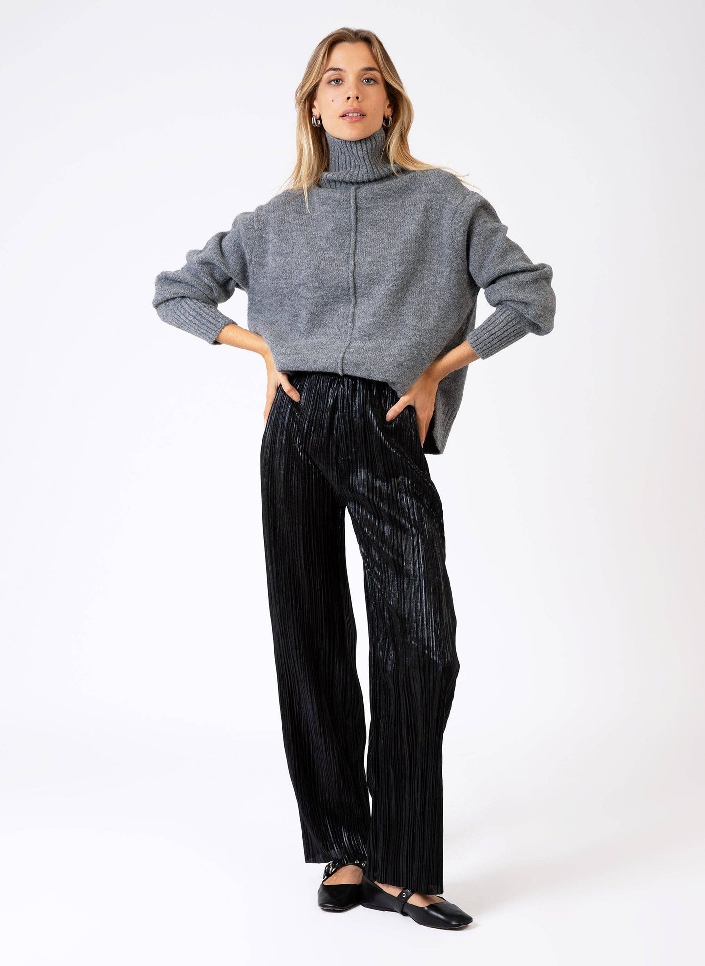 Maglione dolcevita LIPY grigio mélange