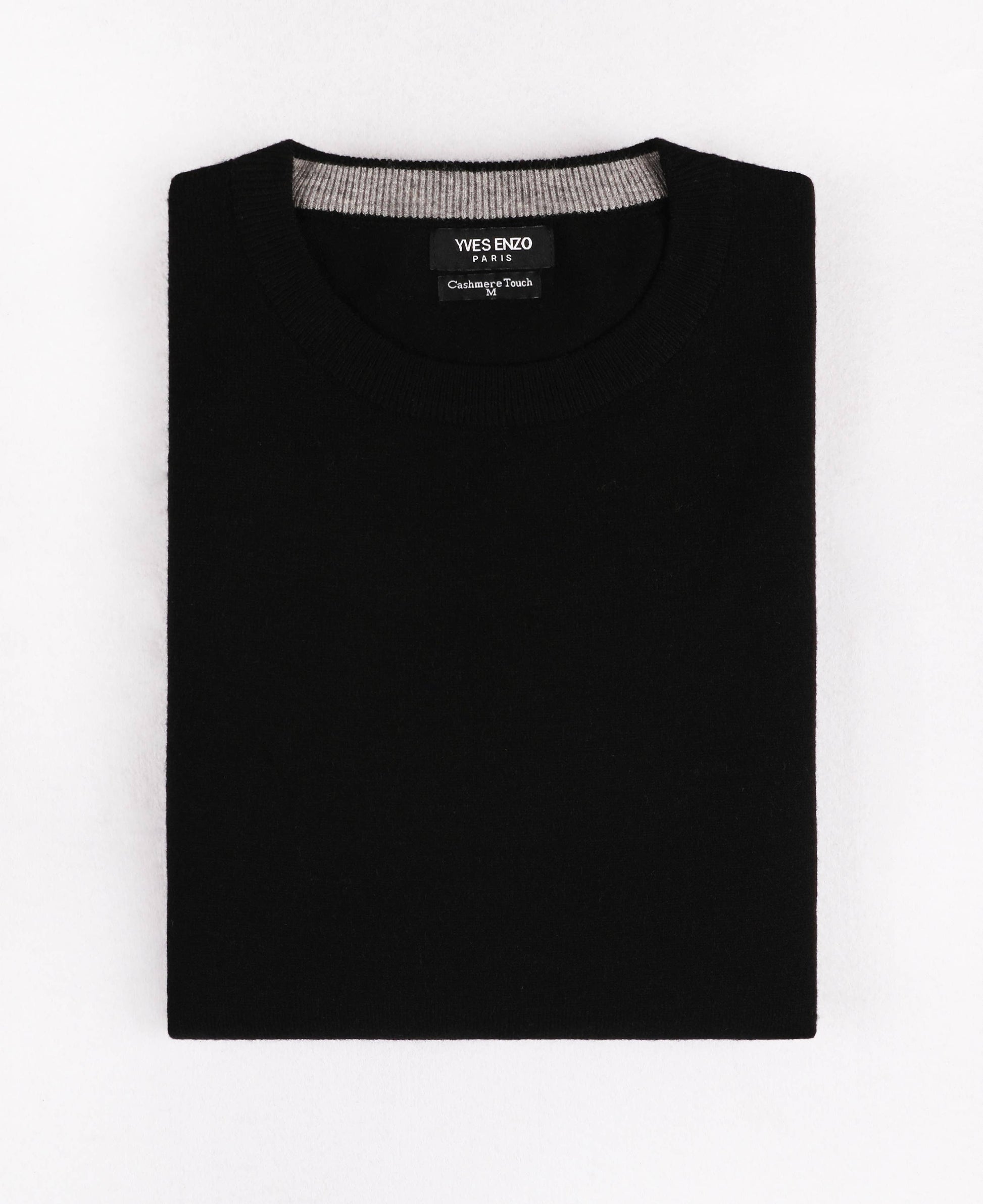 Maglione girocollo Cashmere Touch nero taglie forti