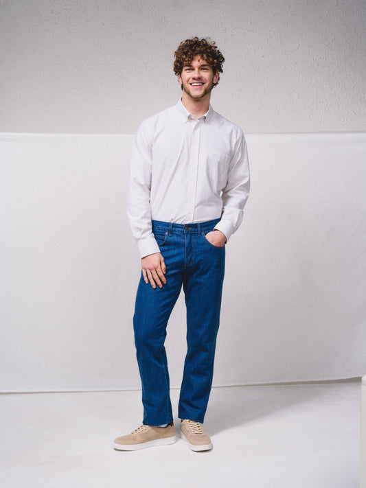 Jeans regular fit in denim da uomo