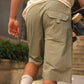 Pantaloncini da trekking in cotone ripstop con cintura regolabile