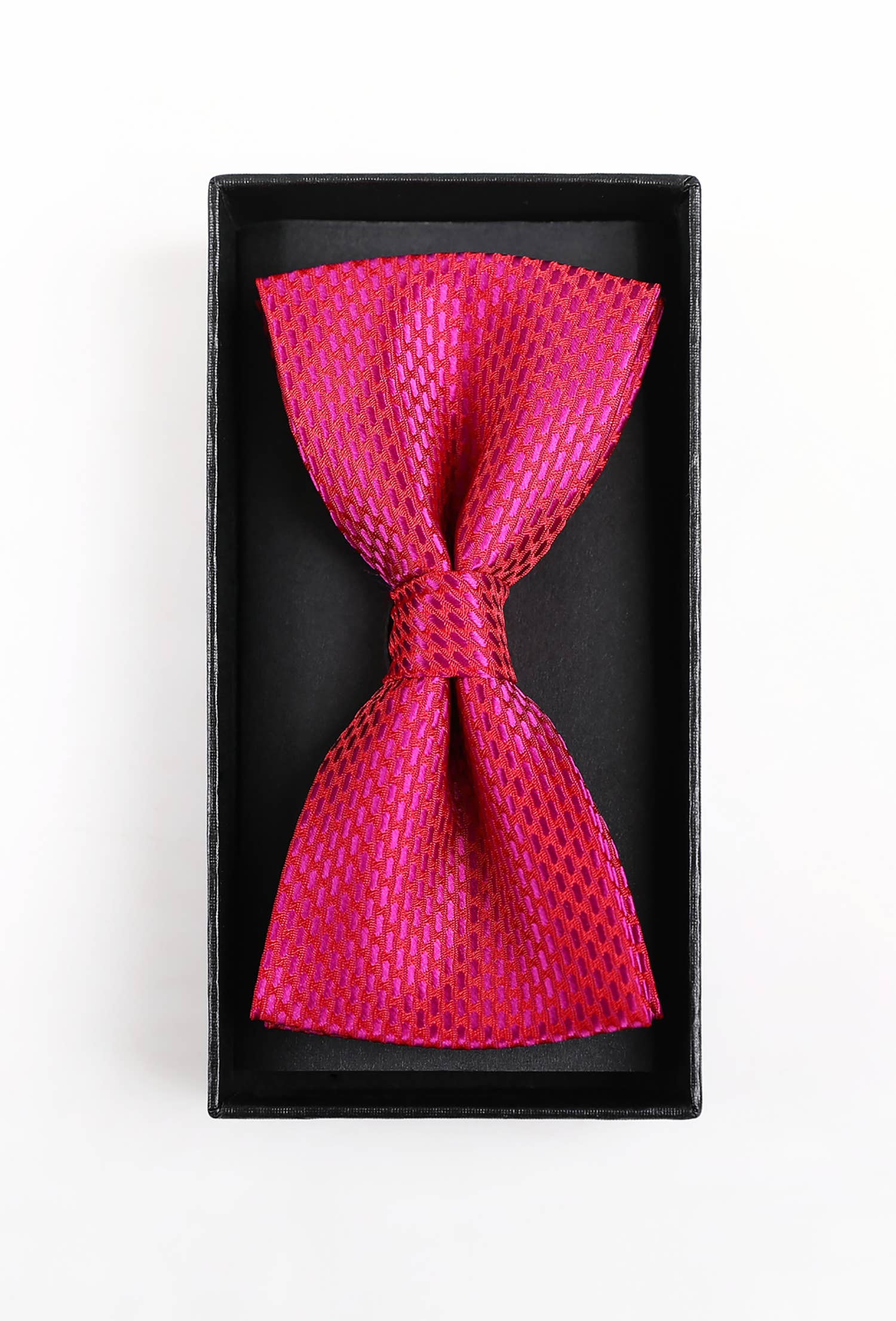 Set papillon pre-annodato e fazzoletto da taschino rosa