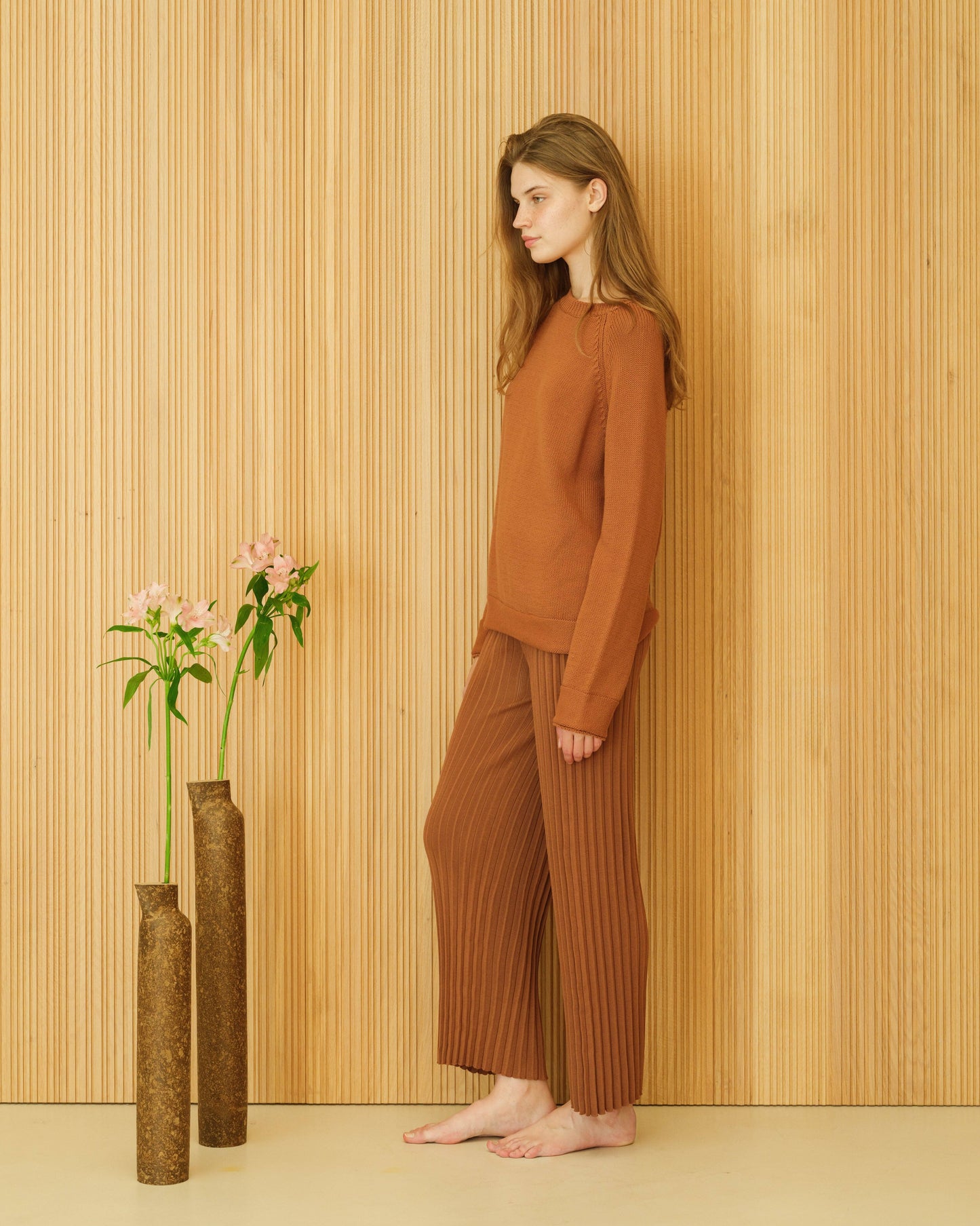 Maglione relaxed in cotone fine con maniche raglan