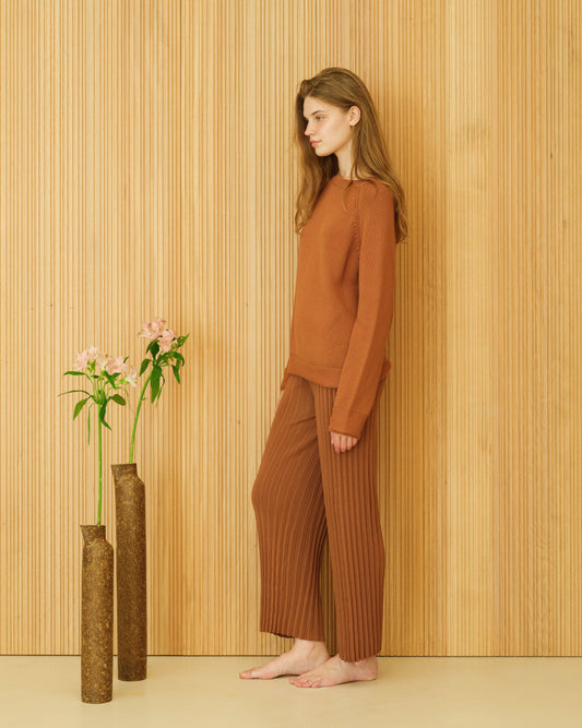 Maglione relaxed in cotone fine con maniche raglan