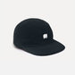 Cappello five panel nero in nylon idrorepellente