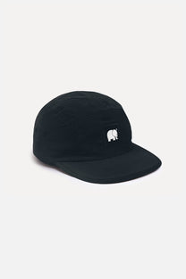 Cappello five panel nero in nylon idrorepellente