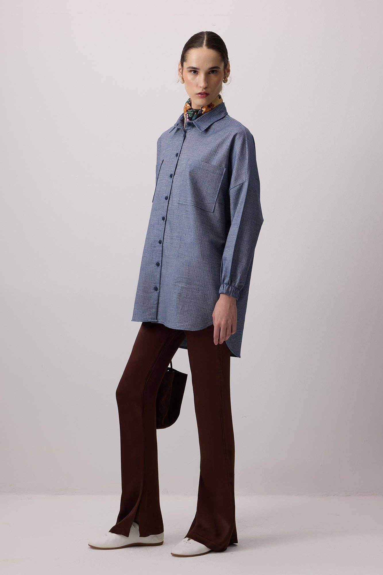 Camicia oversize blu navy da donna