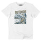 T-shirt unisex in cotone biologico con stampa Outdoor Life color pesca
