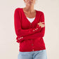 Cardigan in maglia con scollo a V