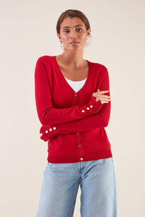 Cardigan in maglia con scollo a V