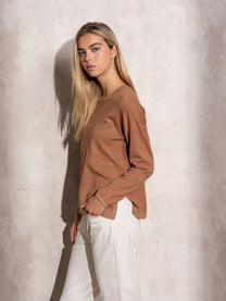 Maglione donna in maglia lurex girocollo