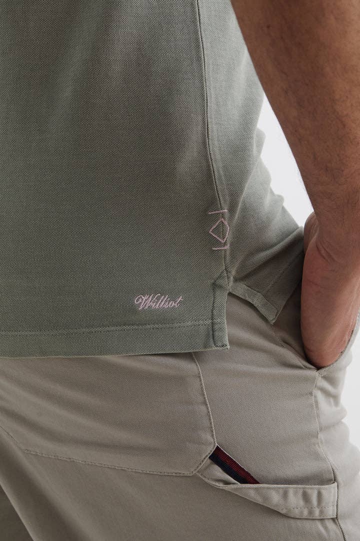 Polo uomo tinto capo in piqué di cotone