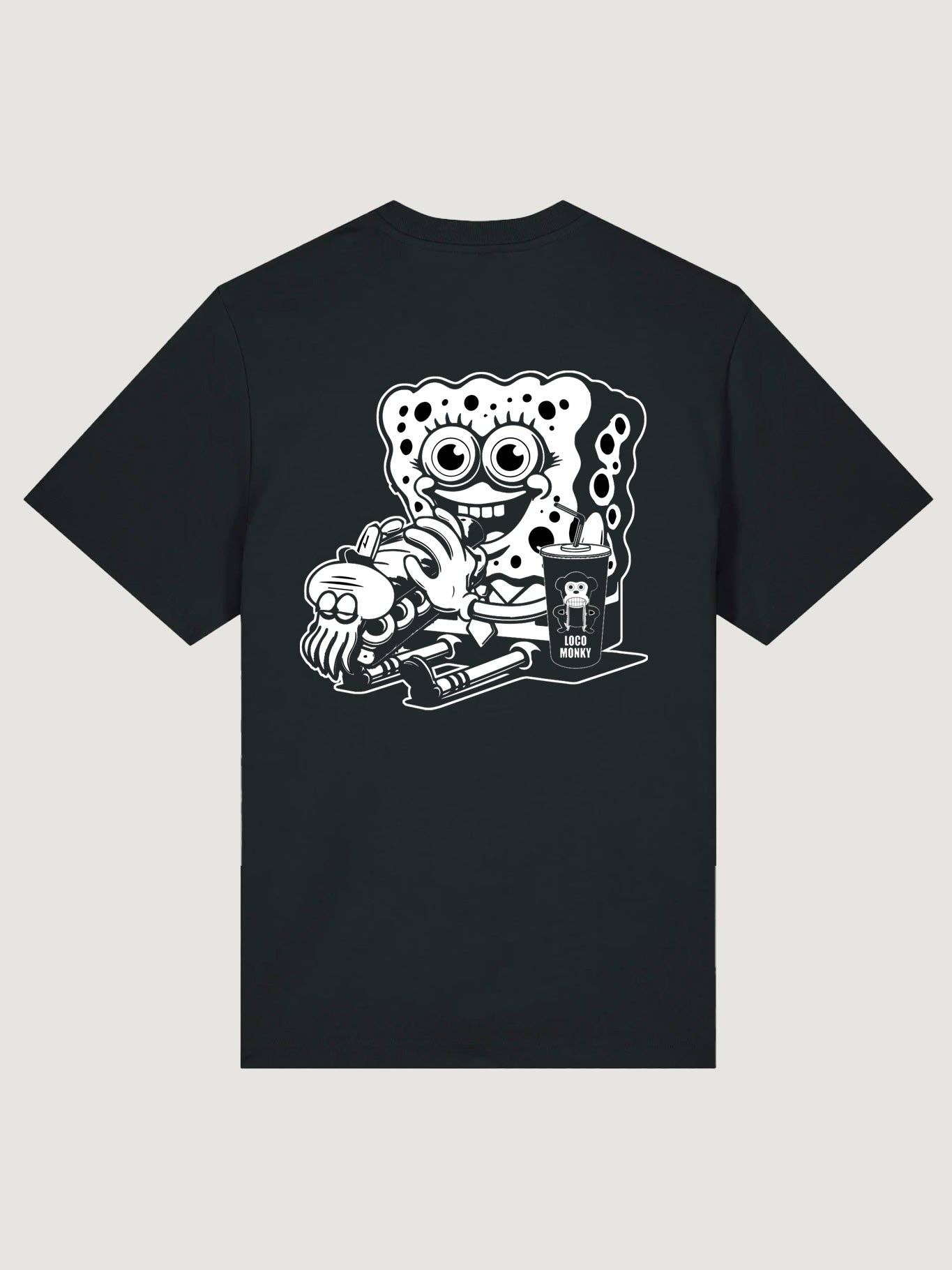 T-shirt unisex nera con stampa “Make New Friends”