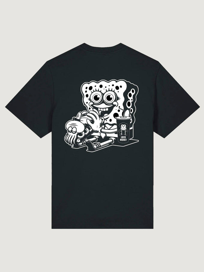 T-shirt unisex nera con stampa “Make New Friends”