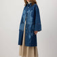 Giacca lunga in denim con stampa floreale