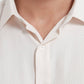 Camicia slim fit in piqué color avorio