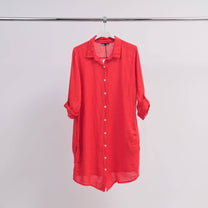 Abito camicia corto in lino