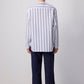 Camicia a righe con colletto alla coreana