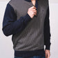 Polo bicolore slim fit con zip in cotone