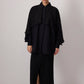 Camicia in popeline nera con mantella in chiffon