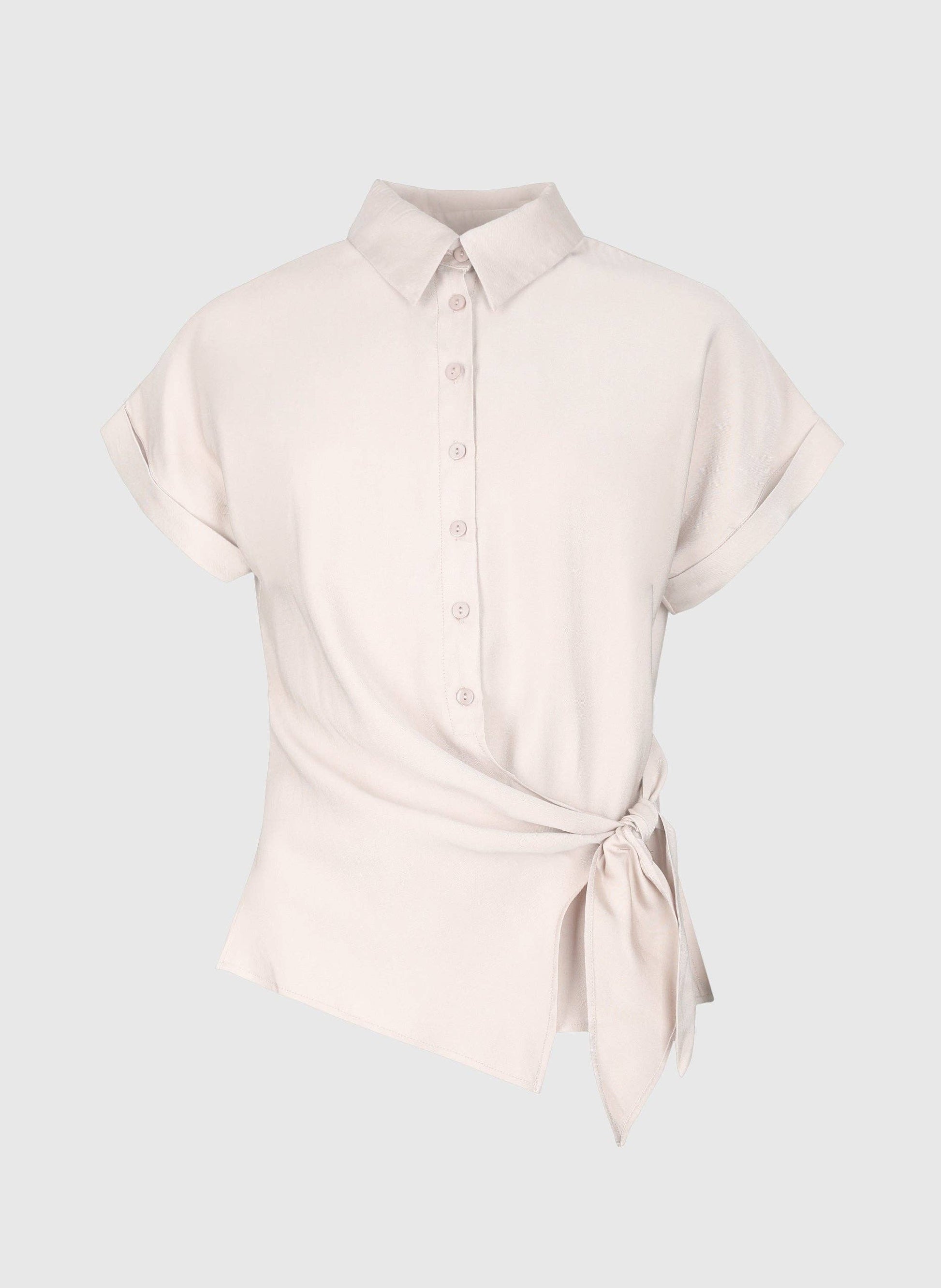 Camicia Kay ecrù con nodo laterale