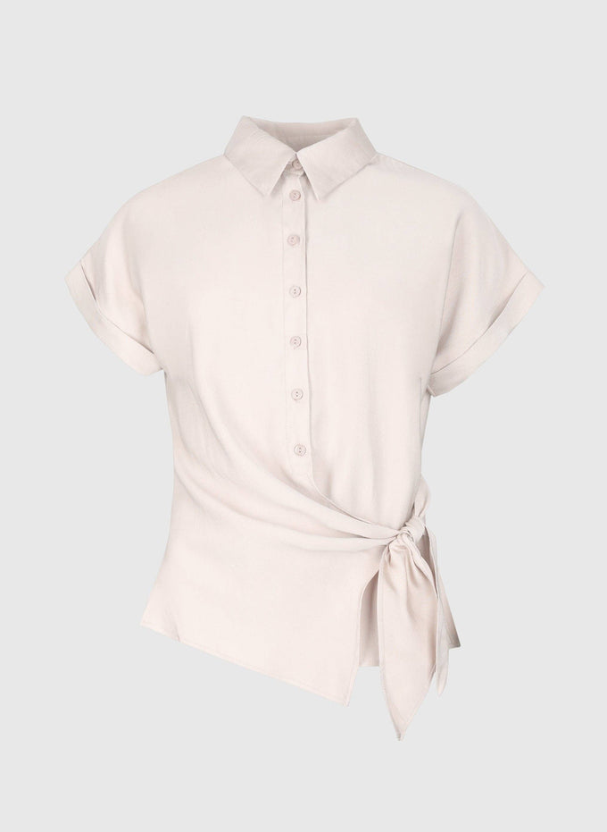Camicia Kay ecrù con nodo laterale
