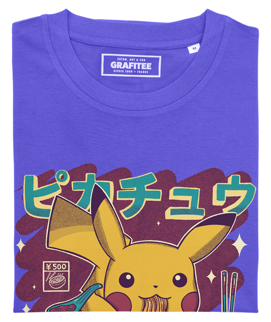 T-shirt grafica Pikachu Ramen in cotone biologico