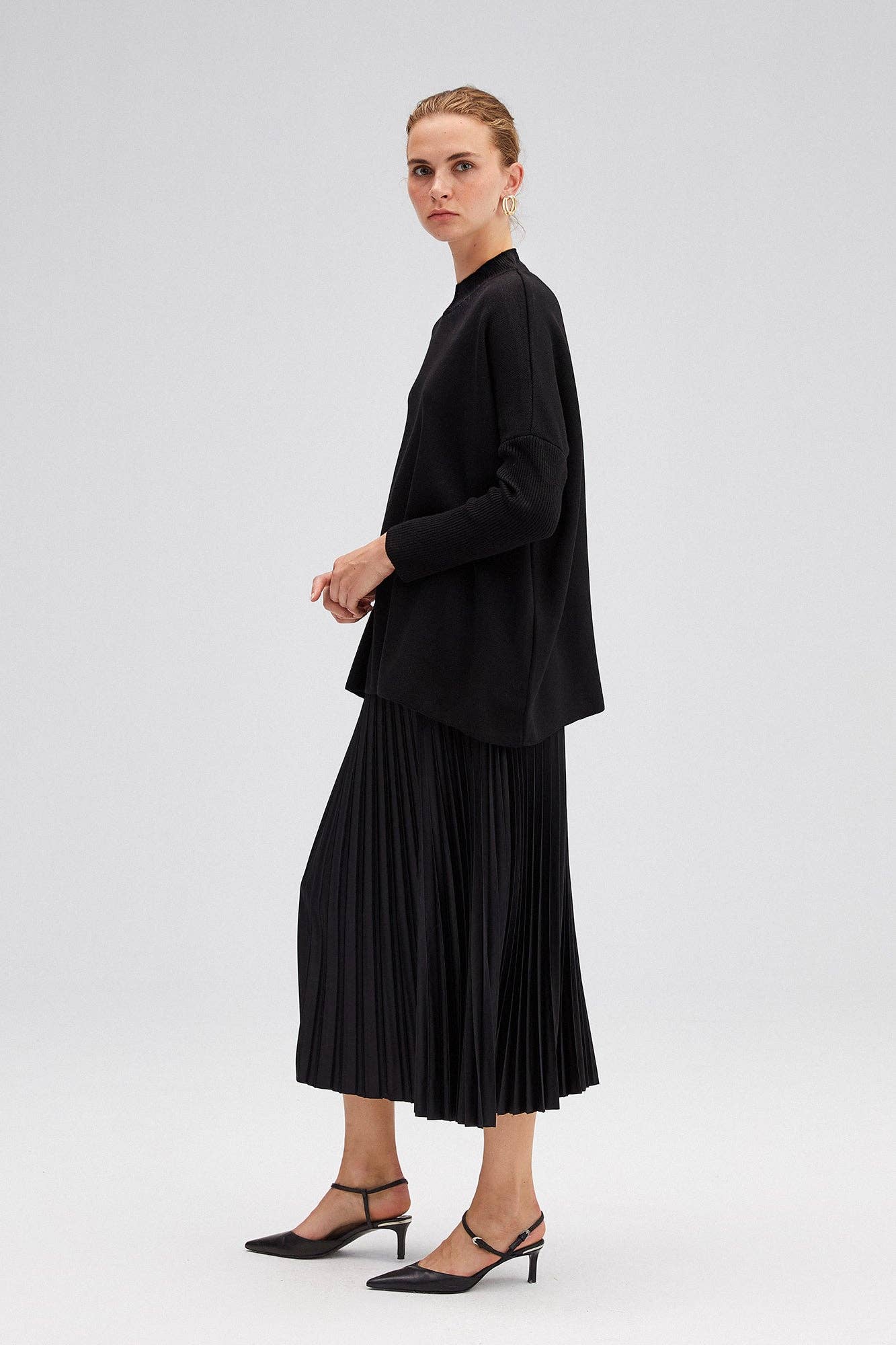 Tunica in maglia oversize con spalle scese