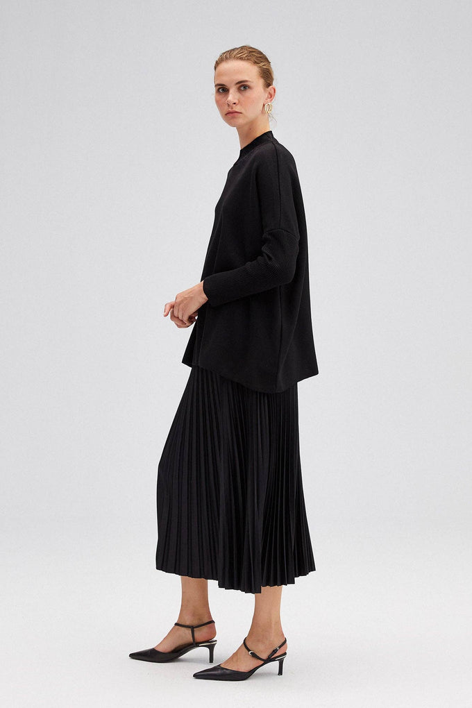 Tunica in maglia oversize con spalle scese