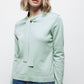 Maglione in maglia rasata con fiocco e scollo a V