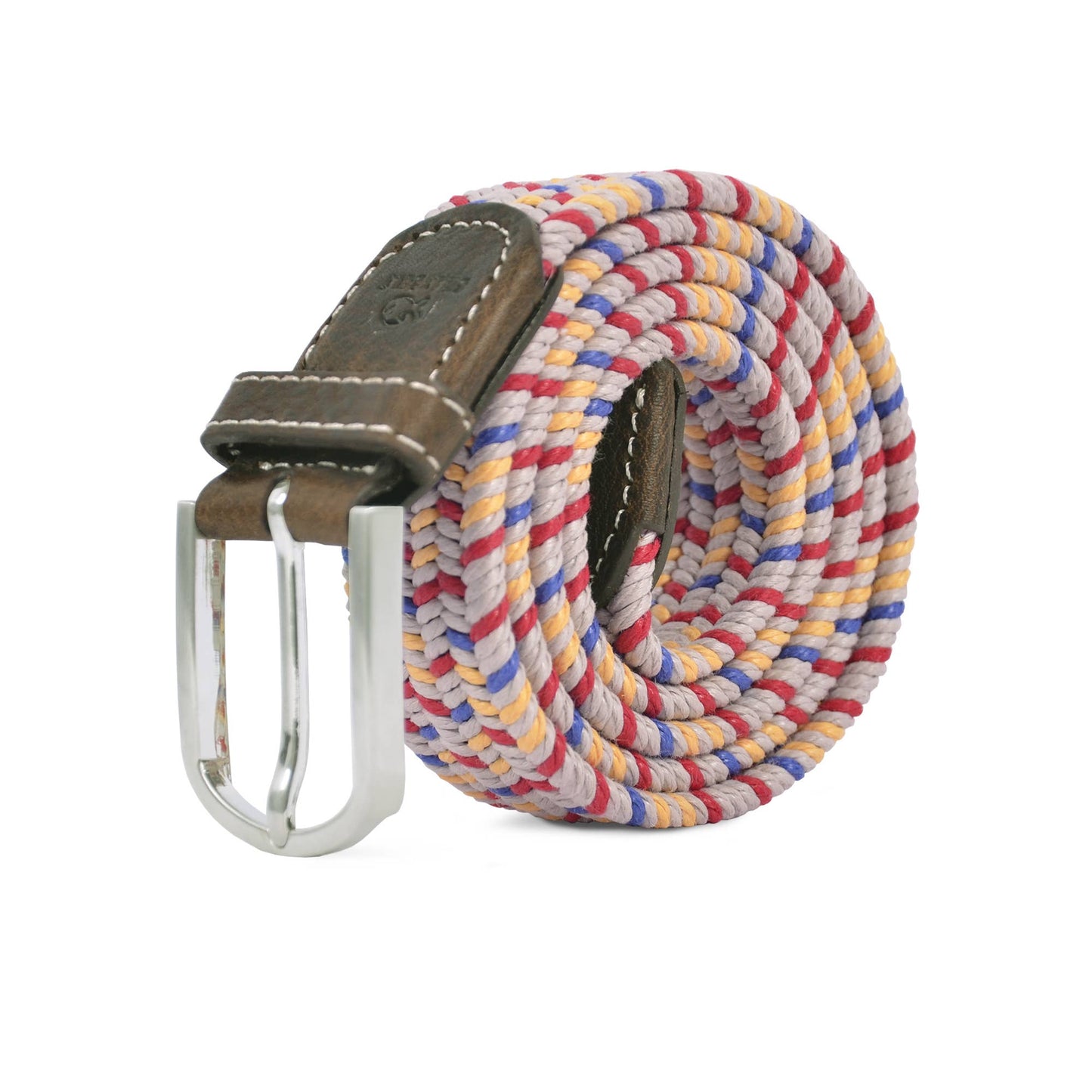 Cintura intrecciata in cotone cerato multicolor