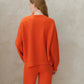 Maglione girocollo a coste con spacchi laterali in misto cashmere