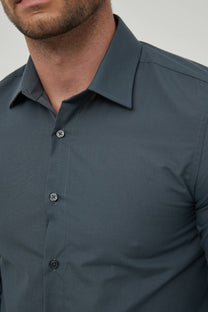 Camicia slim fit grigio antracite da uomo