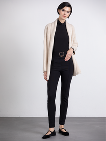 Cardigan in maglia beige oversize