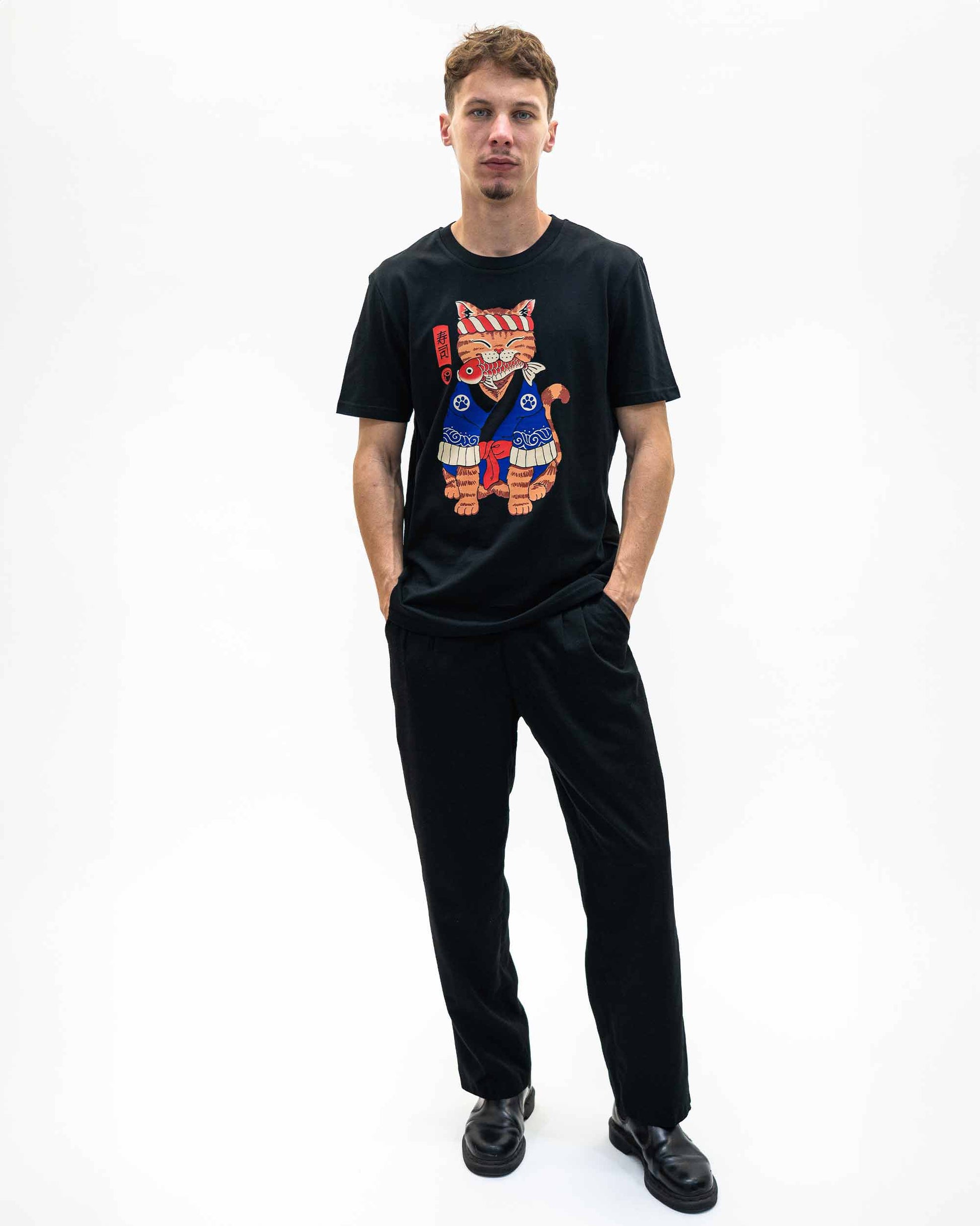 T-shirt Sushi Meowster con gatto maestro di sushi