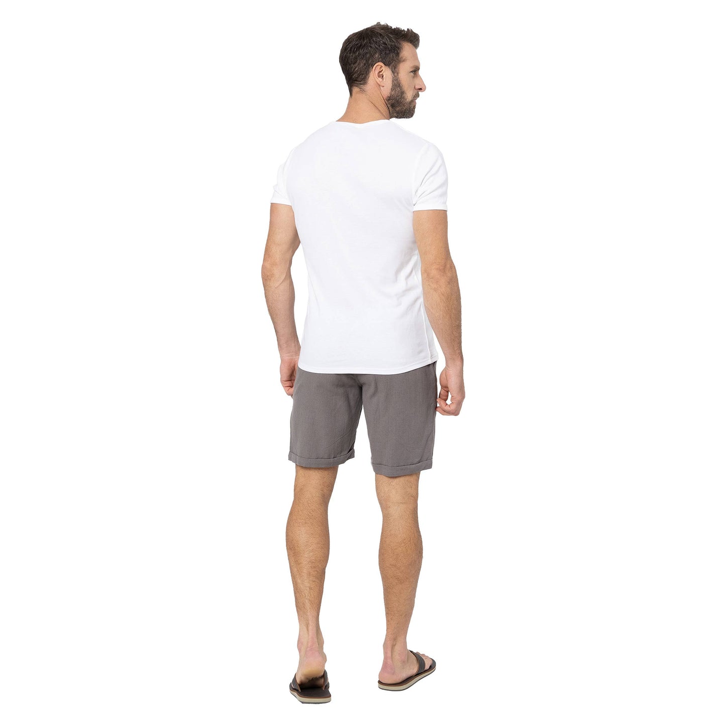 Pantaloncini estivi uomo in cotone e lino grigio