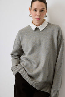 Maglione oversize in maglia grigio