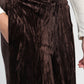 Pantaloni in velluto a vita alta color cioccolato