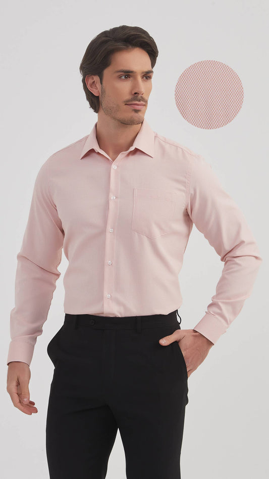 Camicia Piqué Comfort Salmone