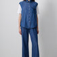 Gilet denim senza maniche oversize con bottoni