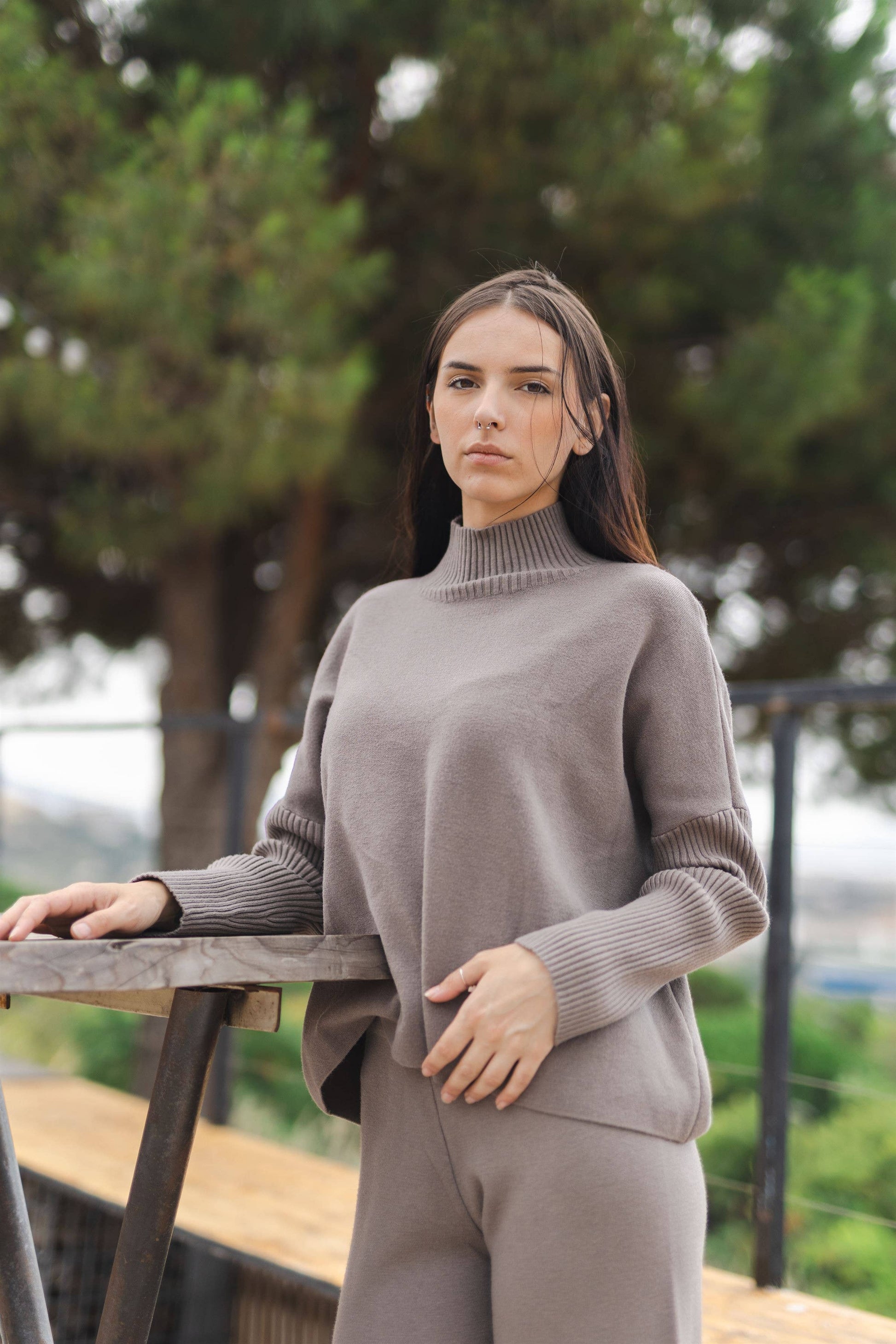Maglione dolcevita in maglia morbida