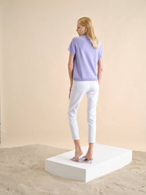 Pantaloni slim bianchi in cotone stretch