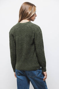 Maglione in maglia strutturata con scollo a V