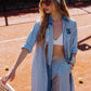 Abito camicia a righe blu Sissinou