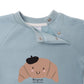 Maglione quarter zip in cotone organico blu Tidepool