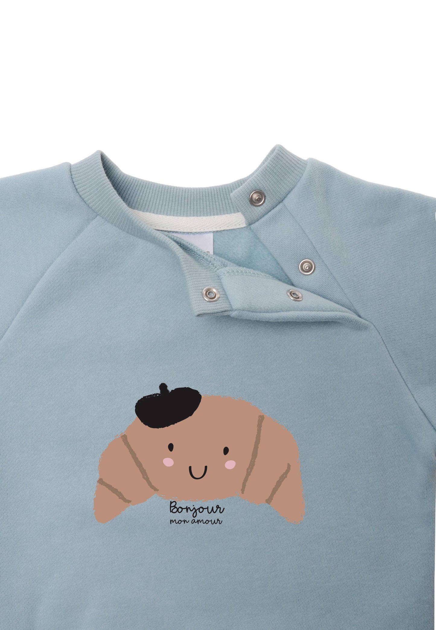 Maglione quarter zip in cotone organico blu Tidepool