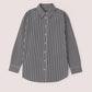 Camicia oversize a righe sottili in misto cotone