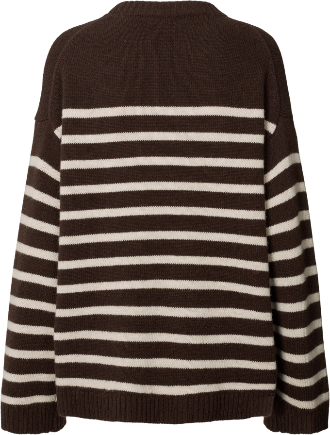 Maglione oversize a righe in lana d’agnello Barbera