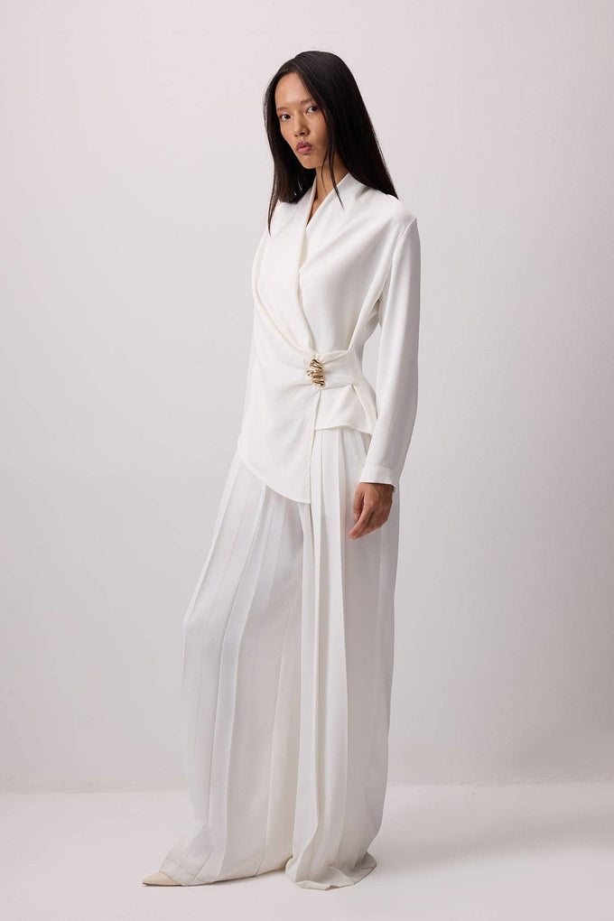 Blusa drappeggiata a portafoglio