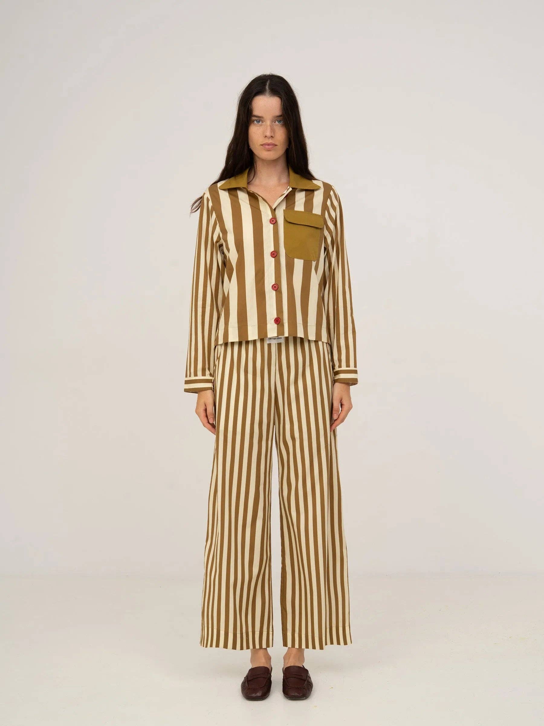 Pantaloni a righe a gamba larga